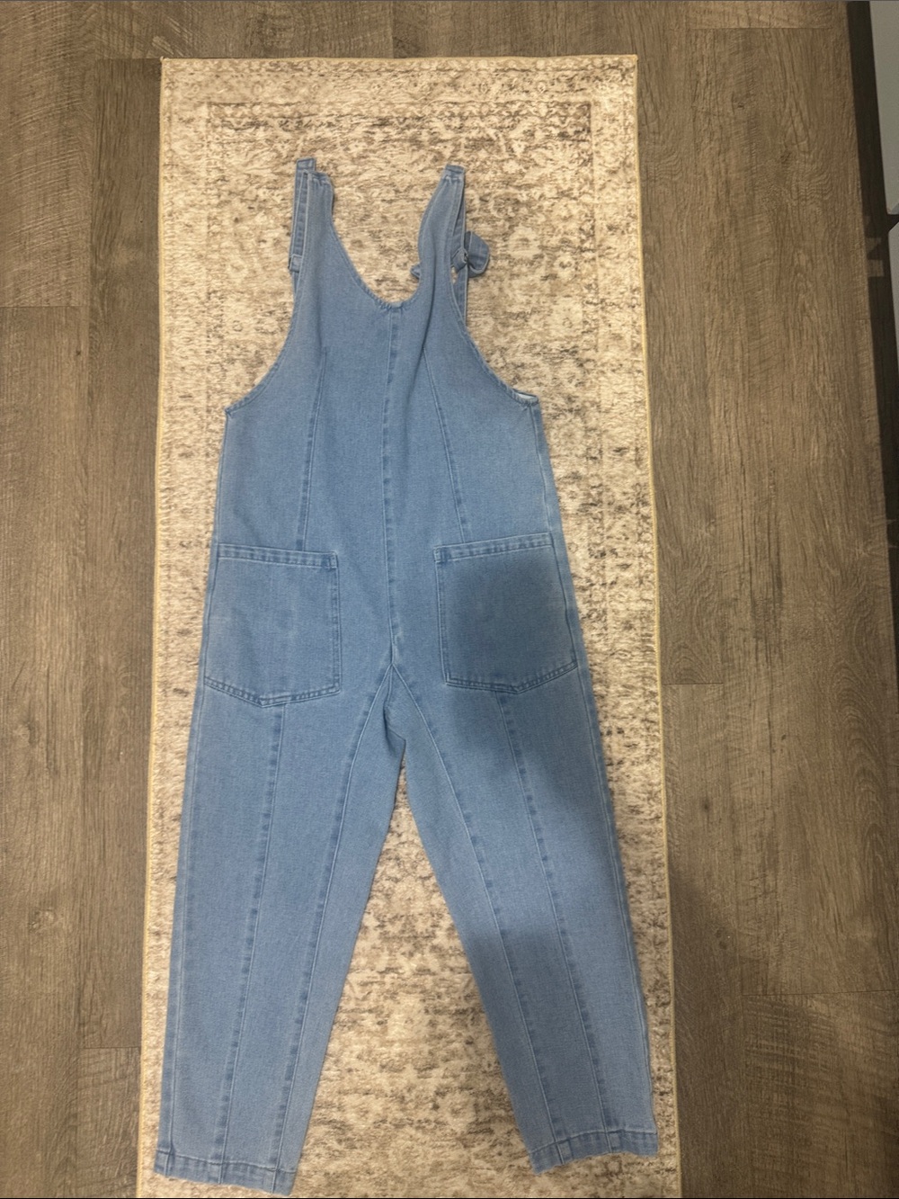 Light Wash Denim Overalls Jumper